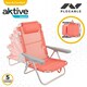 image 4 of Folding Chair with Headrest Aktive Flamingo Coral 48 x 84 x 46 cm (2 Units) N/A