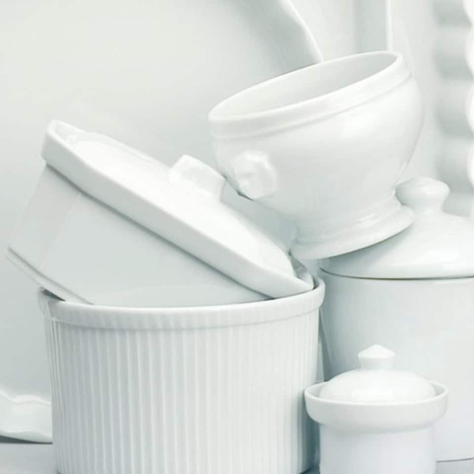 image 1 of Oval Eared Dishes: Apilco Fine White French Porcelain Dishes 25.5cm x 14cm
