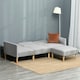 image 8 of HOMCOM Upholstered Sofa bed Reversible Sectional Sofa Set linen-Touch Sleeper