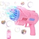 image 2 of 40-Hole Bubble Gun - Automatic Bubble Machine for Kids - LED Light-Up Bubble Blower with Bubble Solution - Outdoor Indoor Toy - Pink