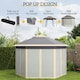 image 8 of Outsunny 3x4m Hexagon Gazebo w/ Mesh Curtains Outdoor Garden, Khaki