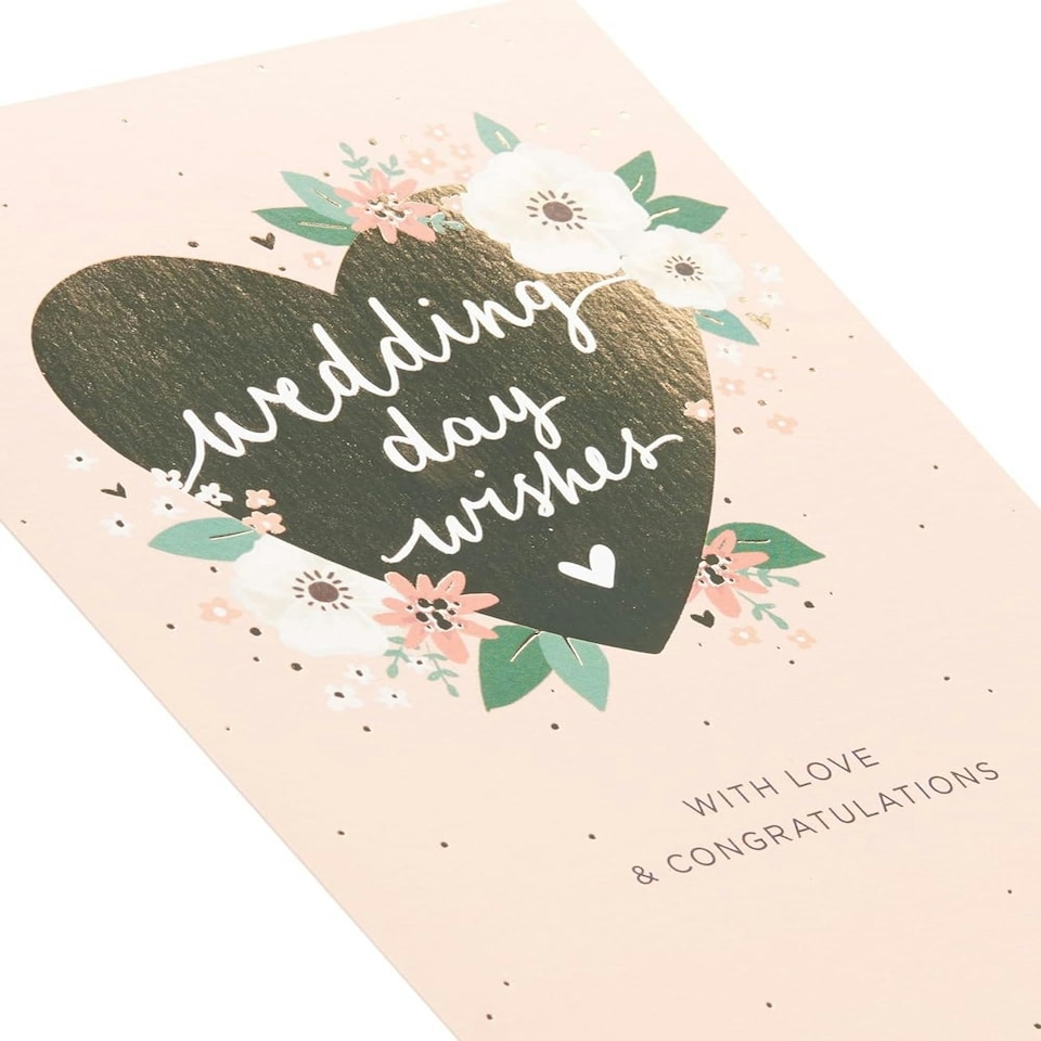 image 1 of Floral Heart Design or A Special Couple Wedding Congratulations Card