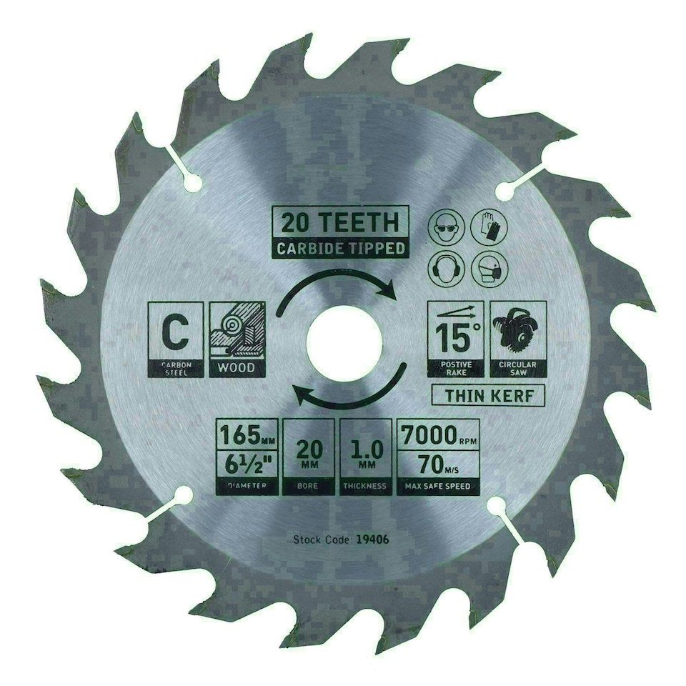 image 1 of Circular Saw Blade 165mm x 16 / 20mm Mixed Teeth TCT Cutting Disc Wood 4pc