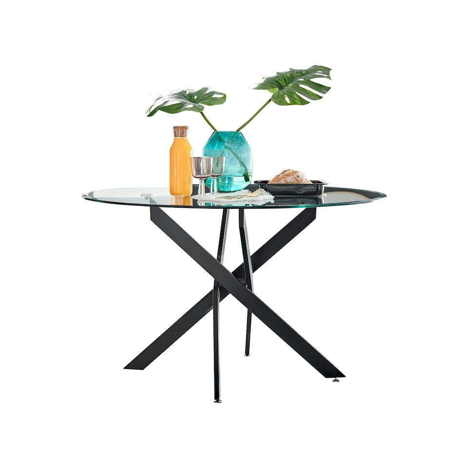 image 1 of Furniturebox Novara Round Black Leg 120cm Dining Table