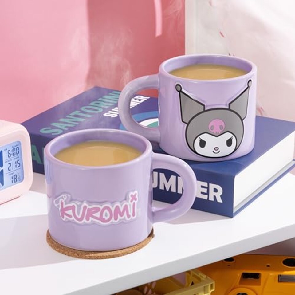 image 1 of Kuromi Purple Mug, Officially Licensed Sanrio Hello Kitty Friends 400ml Ceramic Coffee Cup Gift for Girls Women Teens, Paladone
