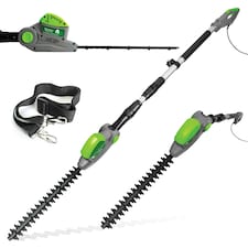 Gracious Gardens 550W 2.5m Electric Long Reach Hedge Trimmer | Green | Green | 1