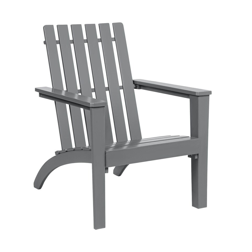 image 1 of COSTWAY Wood Adirondack Chair Outdoor Patio Chair Grey Grey