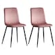 image 3 of MCC Direct Set of 2 Lexi Velvet Fabric Dining Chairs with Metal Legs Pink