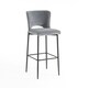 image 1 of Lily Velvet Bar Stool Padded Seat Metal Legs (Grey)