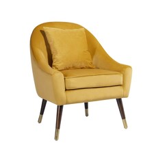 Octavia Velvet Fabric Accent Chair - Yellow