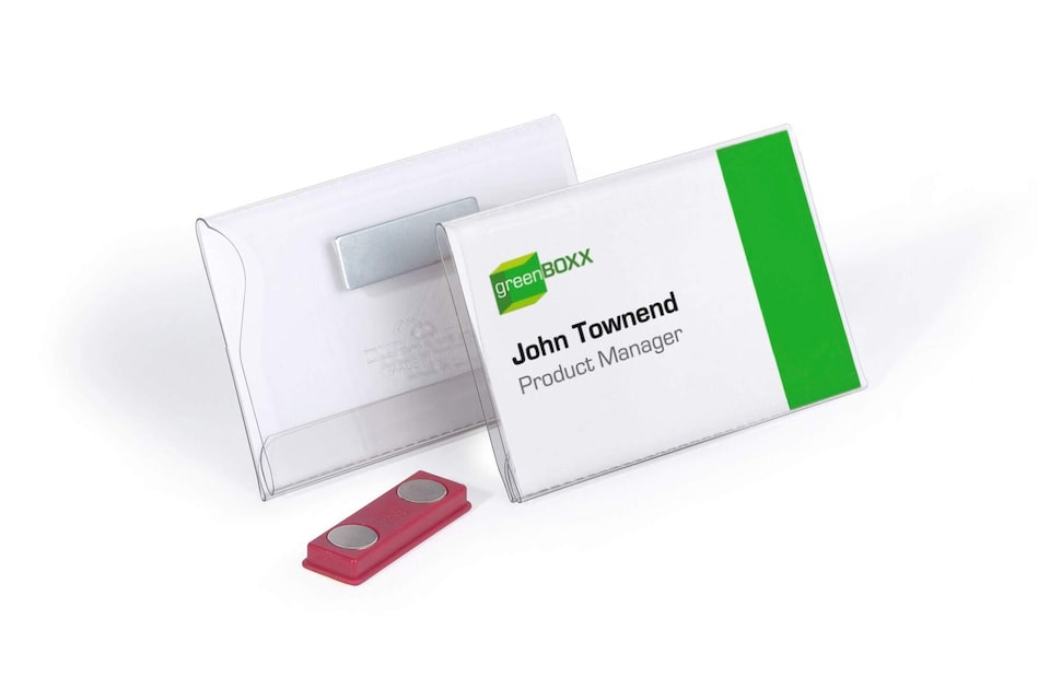 image 1 of Durable Conference Magnet Name Tag Badge Holders + Inserts | 25 Pack | 54 x 90mm