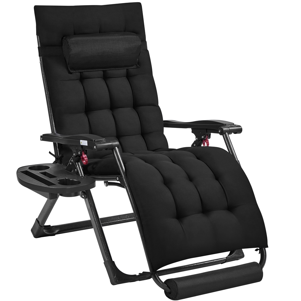 Yaheetech 65.5 cm W Zero Gravity Recliner with foam-padded Mattress-Black | Black | Black | One Size