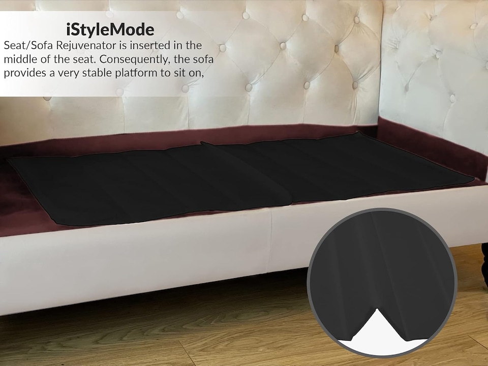 image 1 of Sofa Seat Support Board | Foldable Sofa Rejuvenator Board | Sagging Sofa Cushion Support 3 Seaters (48cm x 144cm) | Black