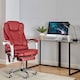 image 8 of Neo Office Chair Brown Faux Leather with Massage Function & Footrest | Red