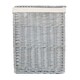 image 3 of Small Grey Wash Square Laundry Basket with White Lining | White | White