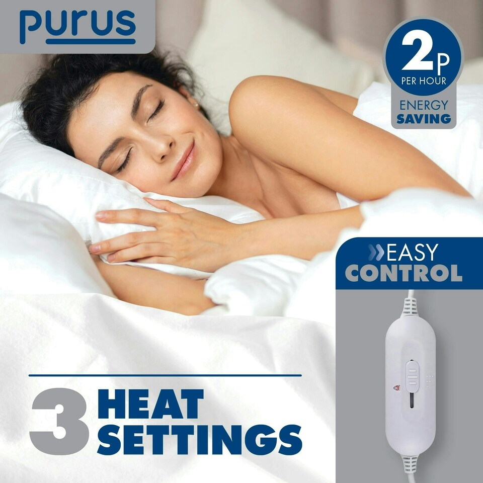 image 1 of Purus Single Bed Electric Under Blanket Heated Fitted Cover