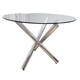 image 1 of Dining Table Clear Glass Kitchen Place for 4 Seats, Dining Table Only (Clear H 75 x L 90 x W 90 cm) Clear