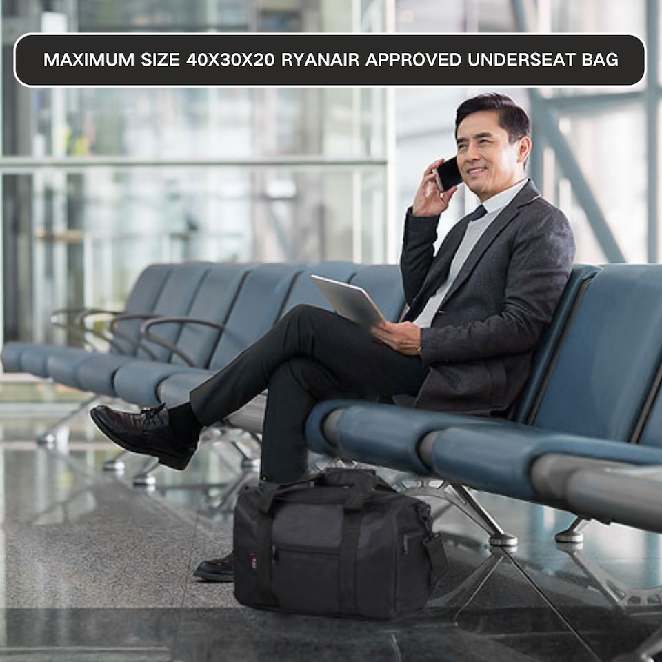 image 1 of Cabin Travel Bag 40x30x20cm Lightweight Duffel with Shoulder Strap and Pocket