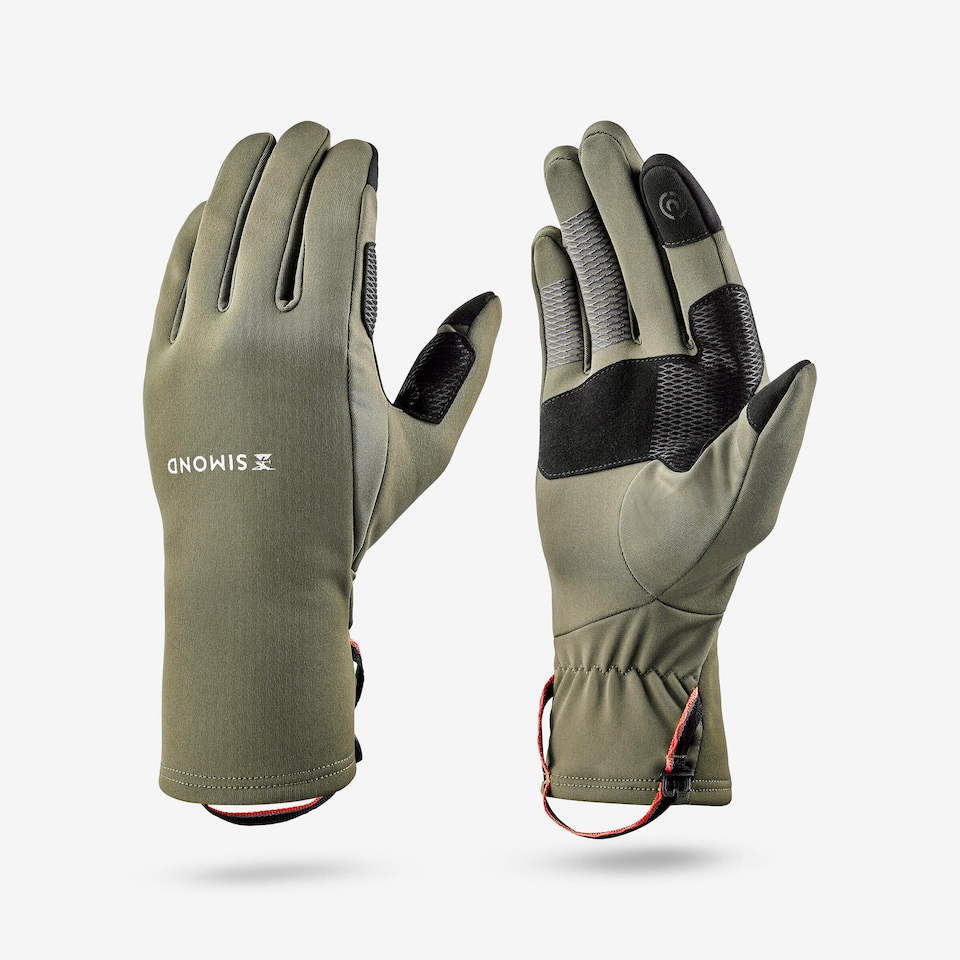 image 1 of Decathlon Adults’ trekking tactile stretch gloves, MT500