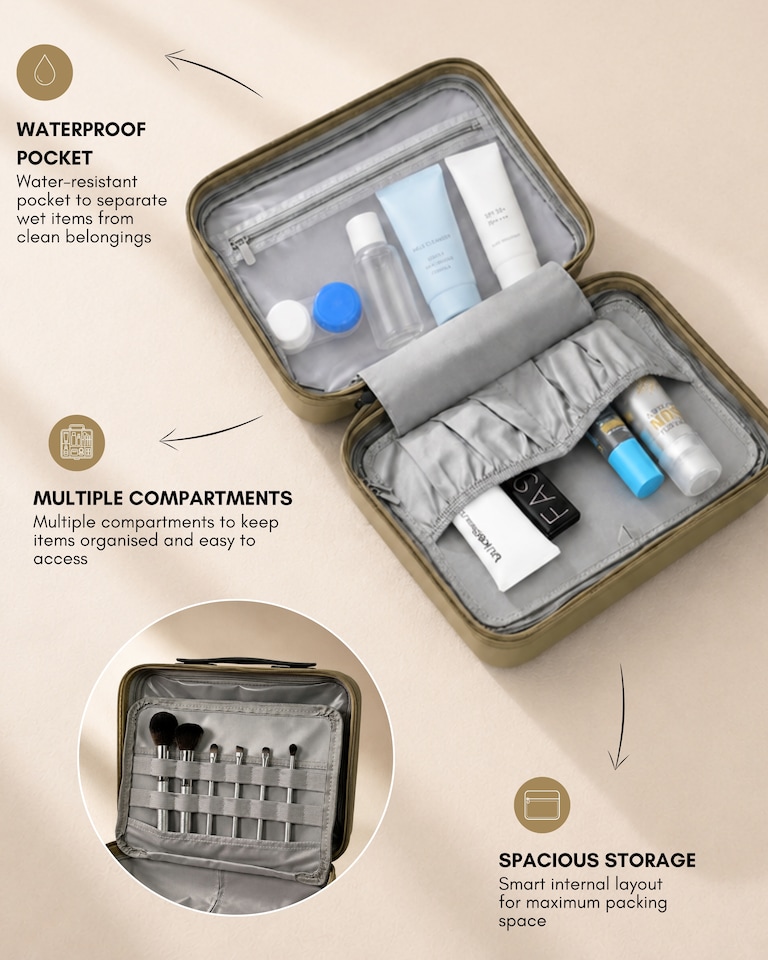 image 1 of Premium 100% Makrolon PC 2 PCS Suitcase Set | Vanity + Cabin Luggage