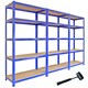 image 1 of 3 x Monster Racking T-Rax Metal Storage Shelves, Blue, 90cm W, 45cm D Blue