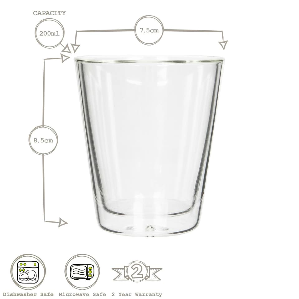 image 1 of Rink Drink Double-Walled Glasses Set - 200ml - Pack of 2 Clear