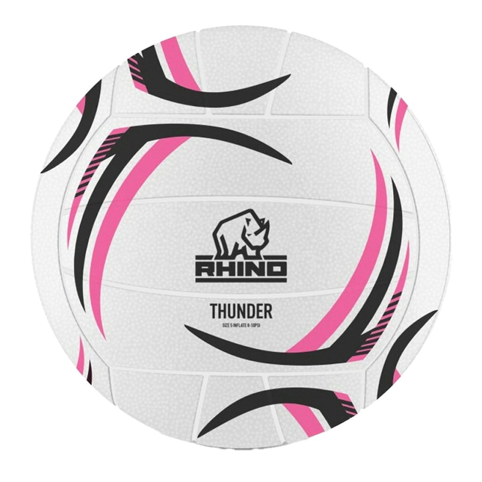 Rhino Thunder Netball - White/Pink/Black - 4