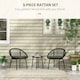 image 3 of Outsunny 3 Piece Garden Furniture Set, Bistro Set withChairs&1 Table