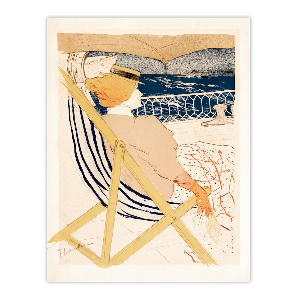 image 1 of Toulouse Lautrec Framed Wall Art Print Ocean Cruise Passenger Home Décor