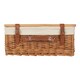 image 2 of 41cm Double Steamed White Lined Willow Empty Picnic Basket with Pinewood Lid | Brown | Brown | M | 1