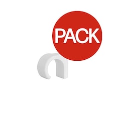 Securpak Round Cable Clips (Pack of 20) - White - 8mm