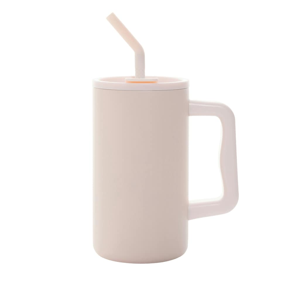 image 1 of XD Collection Cube Recycled Stainless Steel 800ml Travel Mug - Pink - One Size | Pink | 1