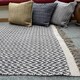 image 2 of GRETA Soft Bedroom Rug Dark Herringbone Pattern - L120 x W180 - Grey Grey