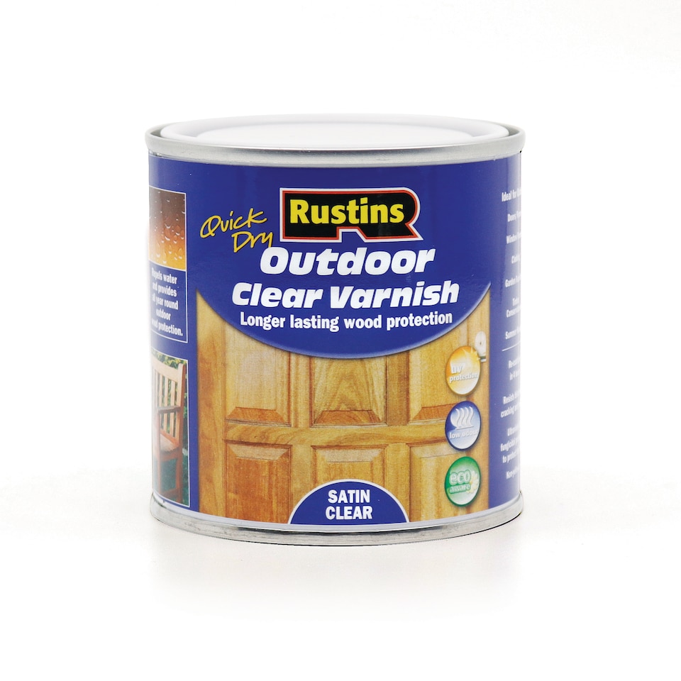 image 1 of Rustins Quick Dry Outdoor Clear Varnish Satin 250ml