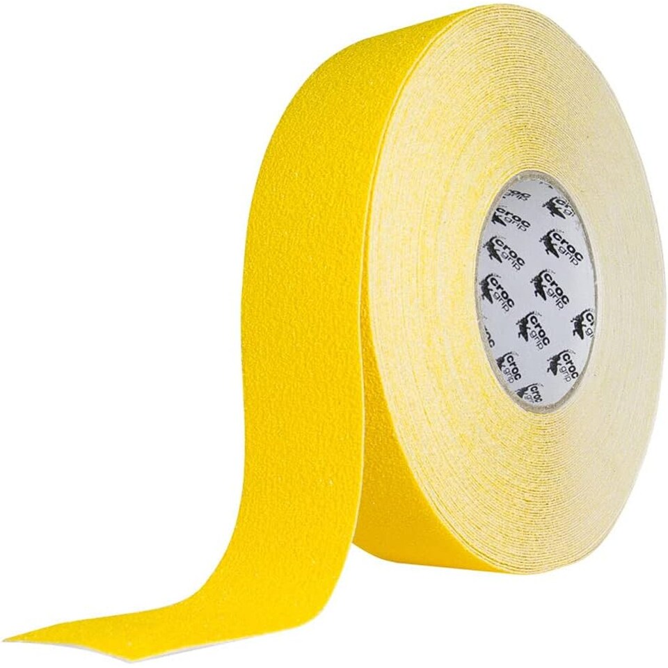image 1 of CROC Grip Yellow Anti Slip Tape 48mm x 25m | Heavy Duty Safety Grip Tape for Indoor & Outdoor Surfaces