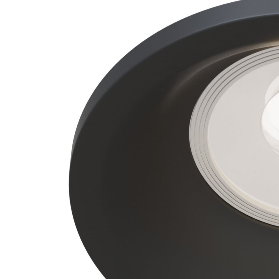 image 1 of Slim Recessed Downlight Black, 1 Light, GU10