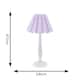 image 4 of ValueLights Victoria White Wood Table Lamp Lilac Scallop Shade and Bulb