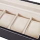 image 4 of Living and Home 6-Slot Faux Leather Watch Display Case | Black