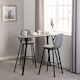 image 3 of Quebec Bar Table Set - Concrete Effect/Black/Grey Faux Leather Grey