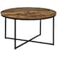 image 1 of HOMCOM Round Coffee Table, Industrial Side Table with Metal Frame, Large Coffee Tables for Living Room, Bedroom, Rustic Brown | Brown