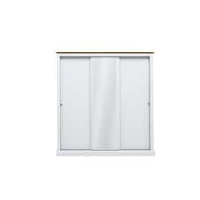 Devon 3 Door Sliding Wardrobe - Particle Board - L59 x W176 x H182 cm - White White
