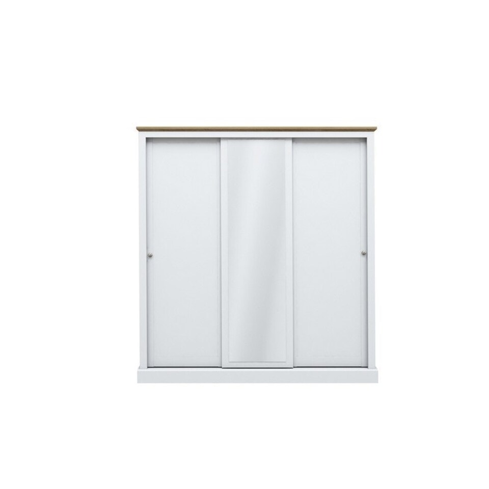 image 1 of Devon 3 Door Sliding Wardrobe - Particle Board - L59 x W176 x H182 cm - White White