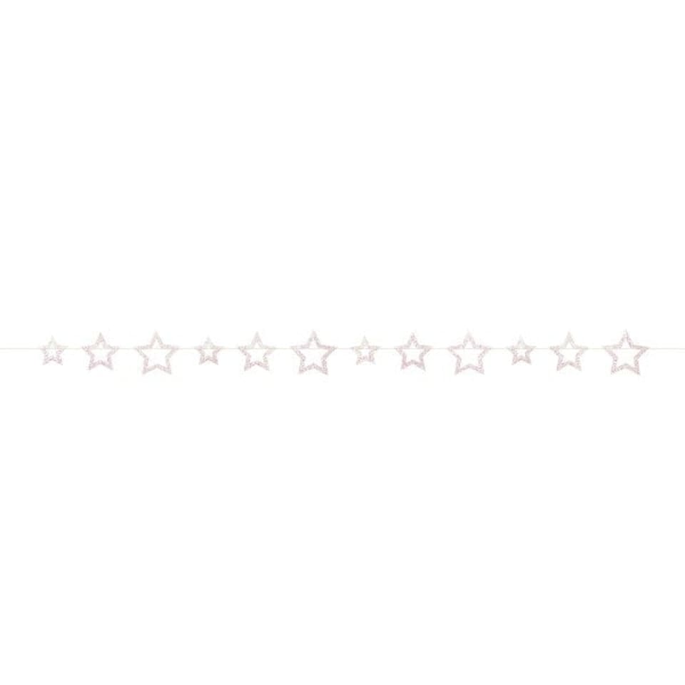 image 1 of 6ft Iridescent Diecut Star Garland