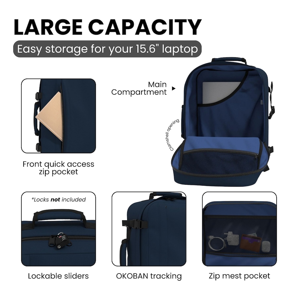 CabinZero Classic Cabin Backpack 36L, Light & Roomy for Airline