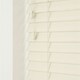 image 4 of 100cm Misty White  Smooth Finish Faux Wood Venetian Blinds with Strings  (120cm Drop) White | White