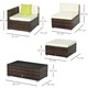 image 7 of Outsunny 5 Pieces Rattan Sofa Set Wicker Sectional Cushion Patio Brown Garden