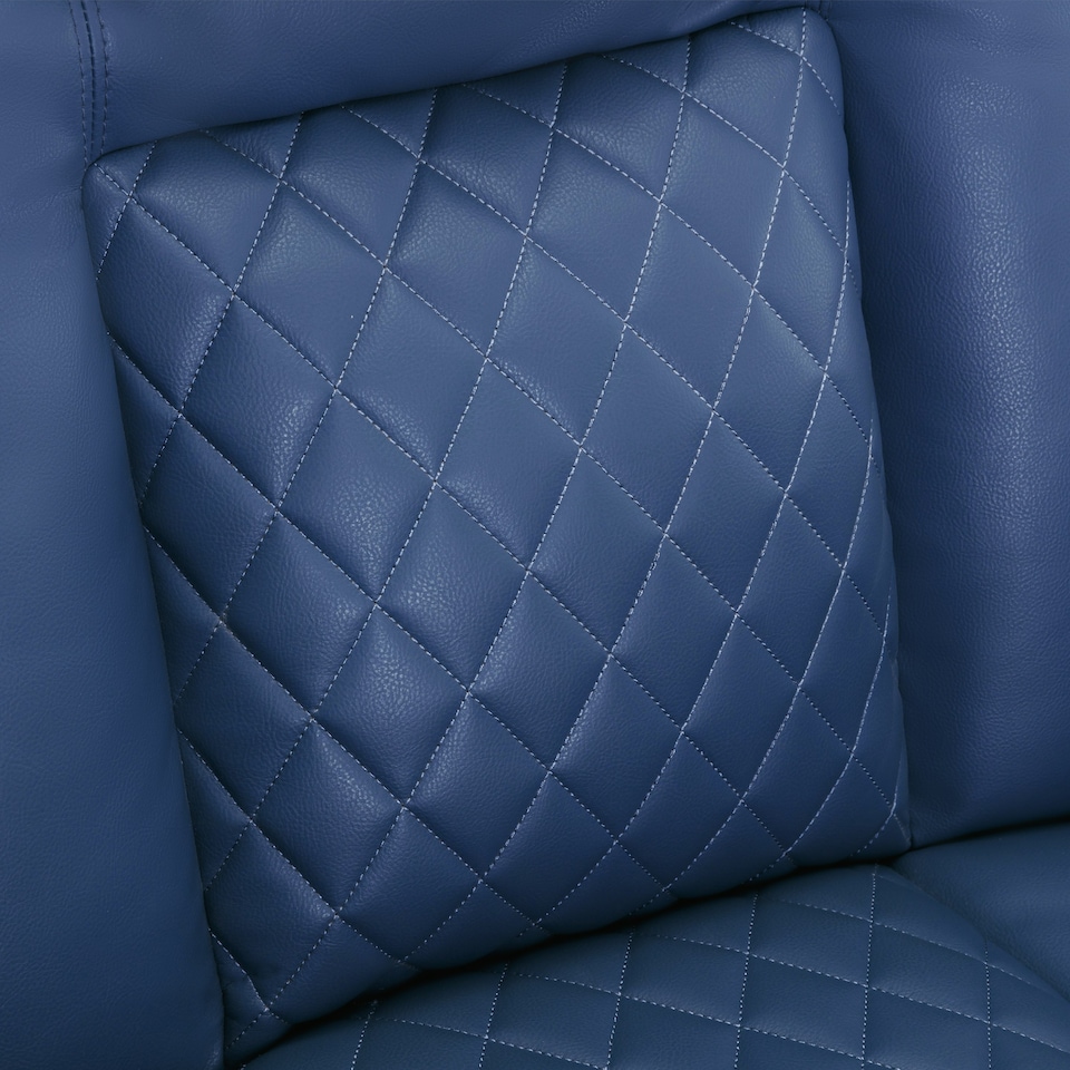 image 1 of Broadway Cinema Electric Recliner Chair USB Charging LED Base (Blue)
