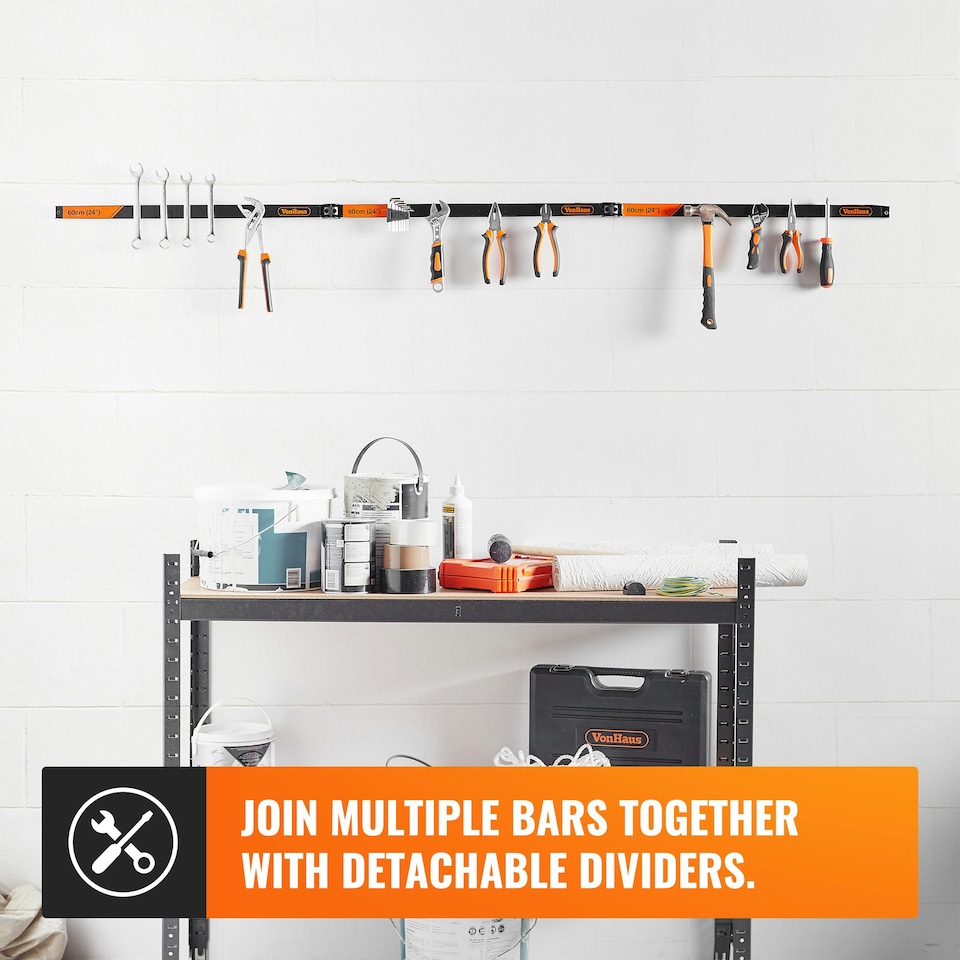 image 1 of VonHaus Extra Large Set of 3 Heavy Duty Magnetic Tool Holders