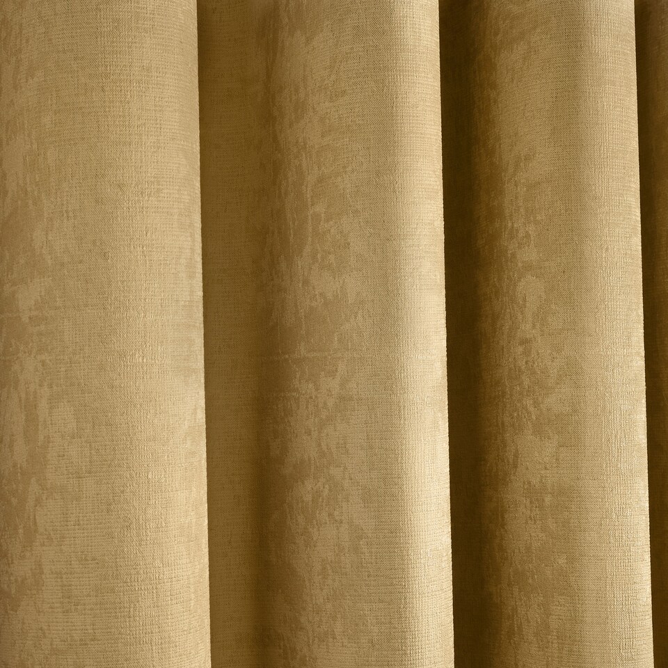 image 1 of Fusion Strata Eyelet Curtains Ochre