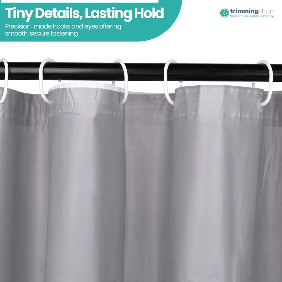 image 1 of PEVA Plain Mould & Mildew Resistant Shower Curtain with 12 Hooks - 180x180cm